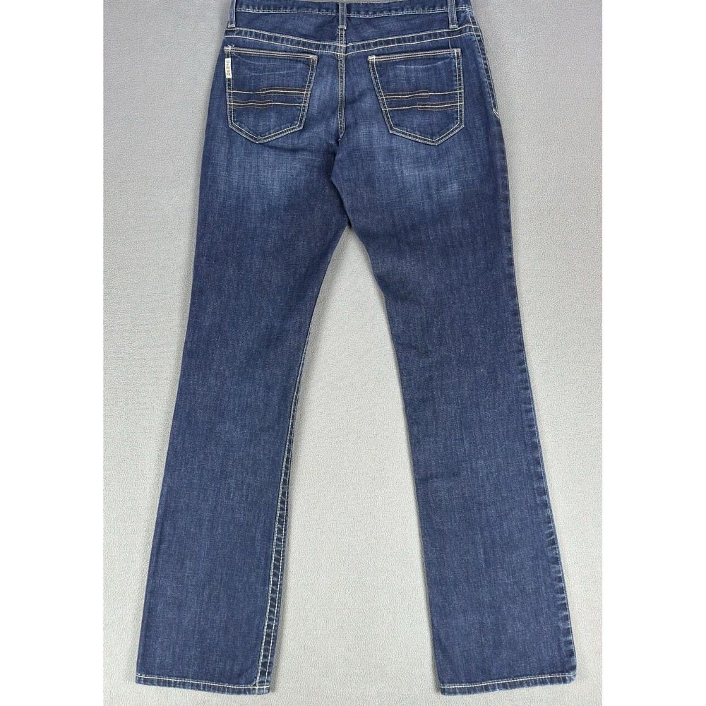 Cinch Jeans Mens 32x36 Blue Ian Slim Fit Western Cowboy Embroidered Whiskered - Picture 3 of 9